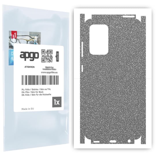 Folia naklejka skórka strukturalna na TYŁ+BOKI do Samsung Galaxy A52 4G -  Brokat Srebrny - apgo SKINS apgo