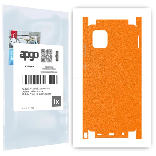 Folia naklejka skórka strukturalna na TYŁ+BOKI do Samsung Galaxy Note 10 Lite -  Pomarańczowy Pastel Matowy Chropowaty Baranek - apgo SKINS apgo