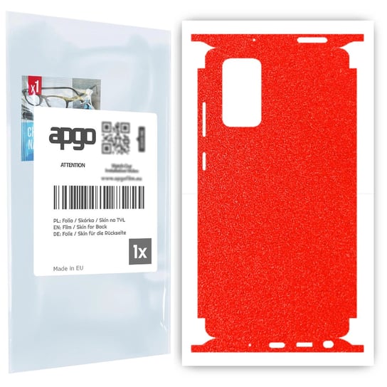 Folia naklejka skórka strukturalna na TYŁ+BOKI do Samsung Galaxy Note 20 -  Czerwony Pastel Matowy Chropowaty Baranek - apgo SKINS apgo