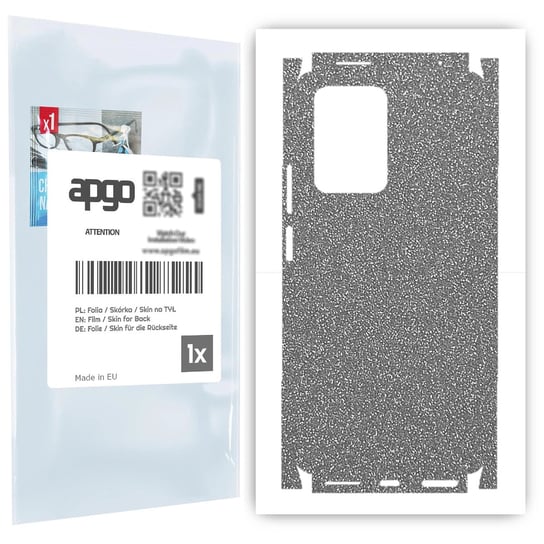 Folia naklejka skórka strukturalna na TYŁ+BOKI do Xiaomi 11T -  Brokat Srebrny - apgo SKINS apgo