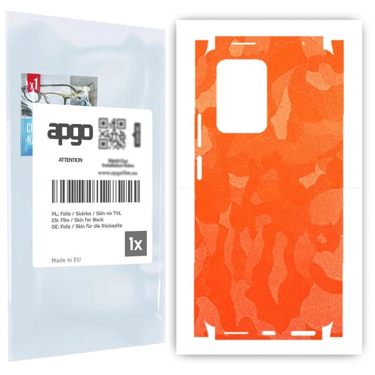 Folia naklejka skórka strukturalna na TYŁ+BOKI do Xiaomi 11T -  Moro | Camo Pomarańczowy - apgo SKINS apgo