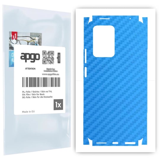 Folia naklejka skórka strukturalna na TYŁ+BOKI do Xiaomi 11T Pro -  Carbon Niebieski - apgo SKINS apgo