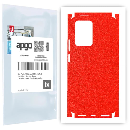 Folia naklejka skórka strukturalna na TYŁ+BOKI do Xiaomi 11T Pro -  Czerwony Pastel Matowy Chropowaty Baranek - apgo SKINS apgo