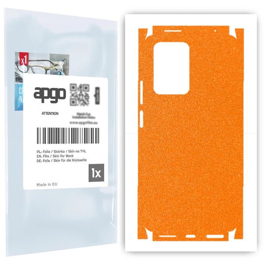Folia naklejka skórka strukturalna na TYŁ+BOKI do Xiaomi 11T Pro -  Pomarańczowy Pastel Matowy Chropowaty Baranek - apgo SKINS apgo