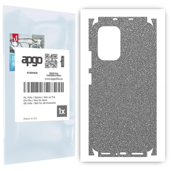 Folia naklejka skórka strukturalna na TYŁ+BOKI do Xiaomi Mi 11i -  Brokat Srebrny - apgo SKINS apgo