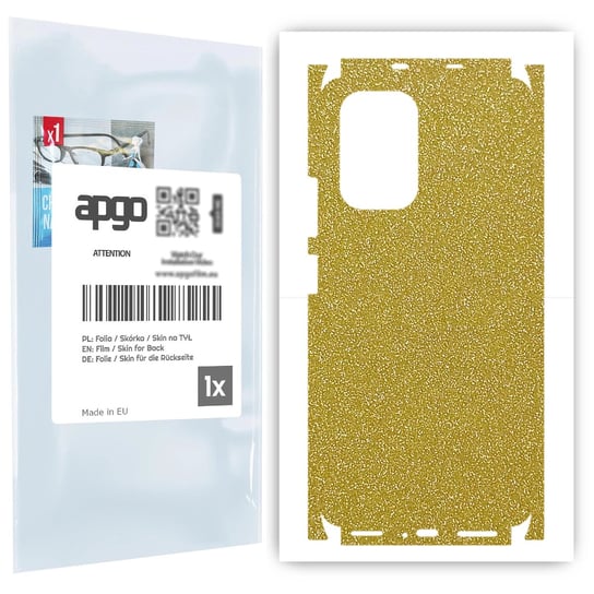 Folia naklejka skórka strukturalna na TYŁ+BOKI do Xiaomi Mi 11i -  Brokat Złoty - apgo SKINS apgo