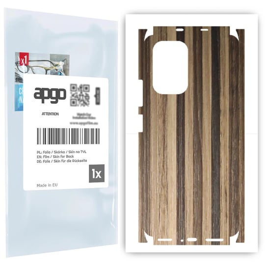 Folia naklejka skórka strukturalna na TYŁ+BOKI do Xiaomi Mi 11i -  Drewno Paski Mix - apgo SKINS apgo