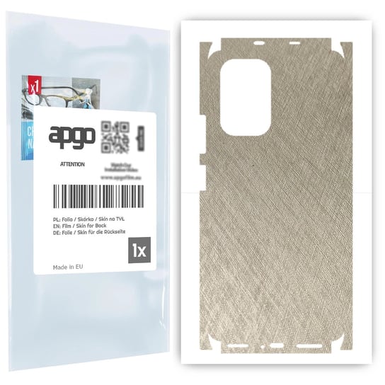 Folia naklejka skórka strukturalna na TYŁ+BOKI do Xiaomi Mi 11i -  Tytan Srebrny - apgo SKINS apgo