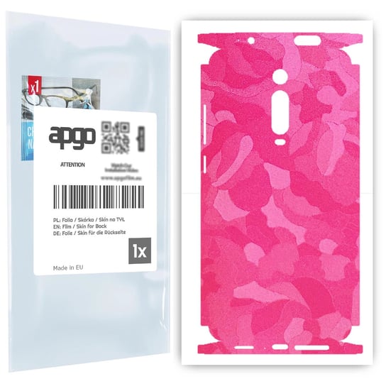 Folia naklejka skórka strukturalna na TYŁ+BOKI do Xiaomi Mi 9T -  Moro | Camo Różowy - apgo SKINS apgo