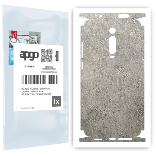 Folia naklejka skórka strukturalna na TYŁ+BOKI do Xiaomi Mi 9T Pro -  Beton - apgo SKINS apgo