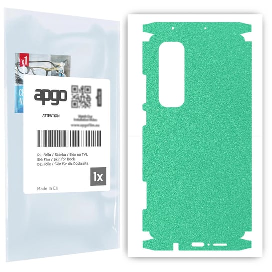 Folia naklejka skórka strukturalna na TYŁ+BOKI do Xiaomi Mi Note 10 Lite -  Seledynowy Pastel Matowy Chropowaty Baranek - apgo SKINS apgo
