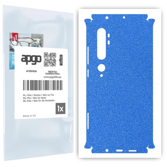 Folia naklejka skórka strukturalna na TYŁ+BOKI do Xiaomi Mi Note 10 -  Niebieski Pastel Matowy Chropowaty Baranek - apgo SKINS apgo