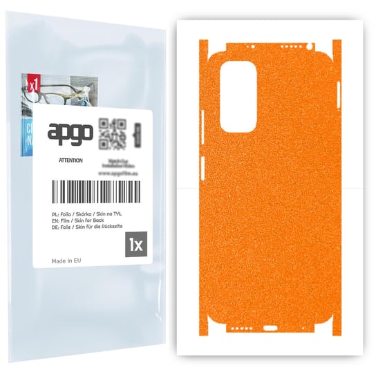 Folia naklejka skórka strukturalna na TYŁ+BOKI do Xiaomi Redmi Note 11 -  Pomarańczowy Pastel Matowy Chropowaty Baranek - apgo SKINS apgo
