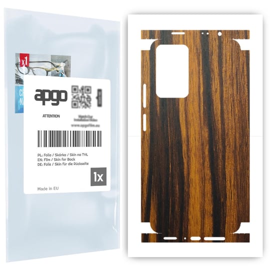 Folia naklejka skórka strukturalna na TYŁ+BOKI do Xiaomi Redmi Note 11 Pro Plus -  Drewno Tygrysie - apgo SKINS apgo