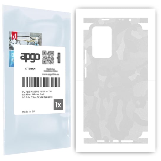 Folia naklejka skórka strukturalna na TYŁ+BOKI do Xiaomi Redmi Note 11 Pro Plus -  Moro | Camo Biały - apgo SKINS apgo