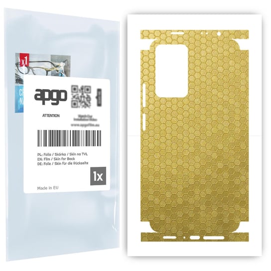 Folia naklejka skórka strukturalna na TYŁ+BOKI do Xiaomi Redmi Note 11 Pro Plus -  Plaster Miodu Złoty - apgo SKINS apgo