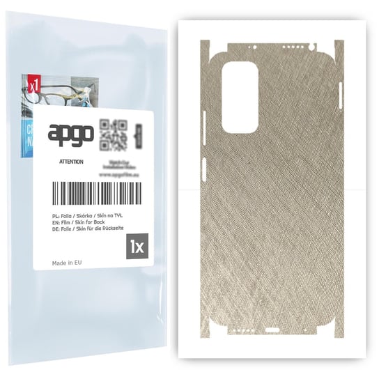 Folia naklejka skórka strukturalna na TYŁ+BOKI do Xiaomi Redmi Note 11S -  Tytan Srebrny - apgo SKINS apgo