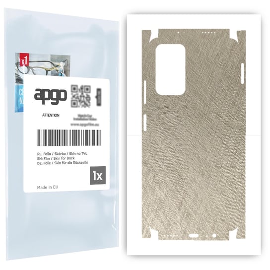 Folia naklejka skórka strukturalna na TYŁ+BOKI do Xiaomi Redmi Note 11T -  Tytan Srebrny - apgo SKINS apgo