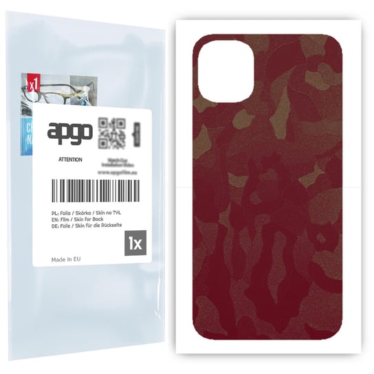 Folia naklejka skórka strukturalna na TYŁ do Apple iPhone 11 -  Moro | Camo Bordowy - apgo SKINS apgo