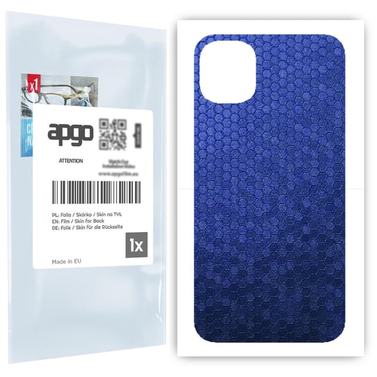 Folia naklejka skórka strukturalna na TYŁ do Apple iPhone 11 -  Plaster Miodu Niebieski - apgo SKINS apgo