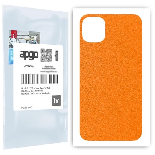 Folia naklejka skórka strukturalna na TYŁ do Apple iPhone 11 -  Pomarańczowy Pastel Matowy Chropowaty Baranek - apgo SKINS apgo