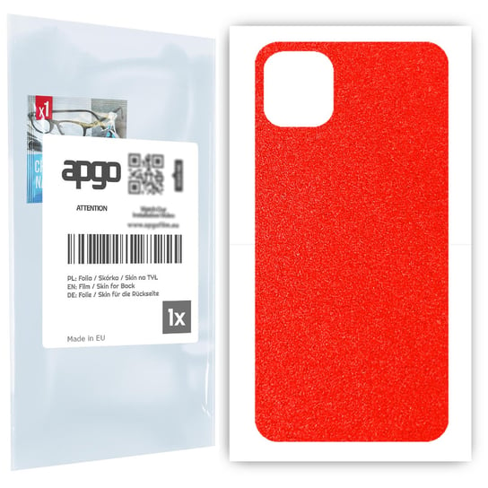 Folia naklejka skórka strukturalna na TYŁ do Apple iPhone 11 Pro Max -  Czerwony Pastel Matowy Chropowaty Baranek - apgo SKINS apgo