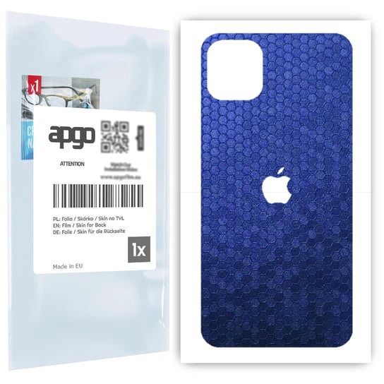 Folia naklejka skórka strukturalna na TYŁ do Apple iPhone 11 Pro Max -  Plaster Miodu Niebieski - apgo SKINS apgo