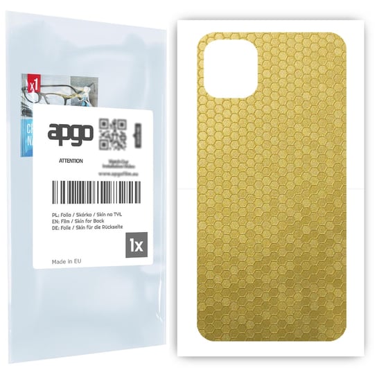 Folia naklejka skórka strukturalna na TYŁ do Apple iPhone 11 Pro Max -  Plaster Miodu Złoty - apgo SKINS apgo