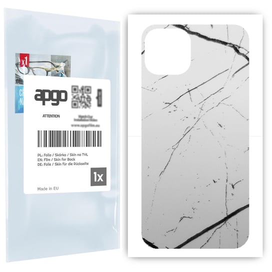 Folia naklejka skórka strukturalna na TYŁ do Apple iPhone 13 -  Marmur Biały - apgo SKINS apgo