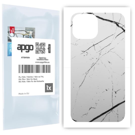 Folia naklejka skórka strukturalna na TYŁ do Apple iPhone 13 mini -  Marmur Biały - apgo SKINS apgo