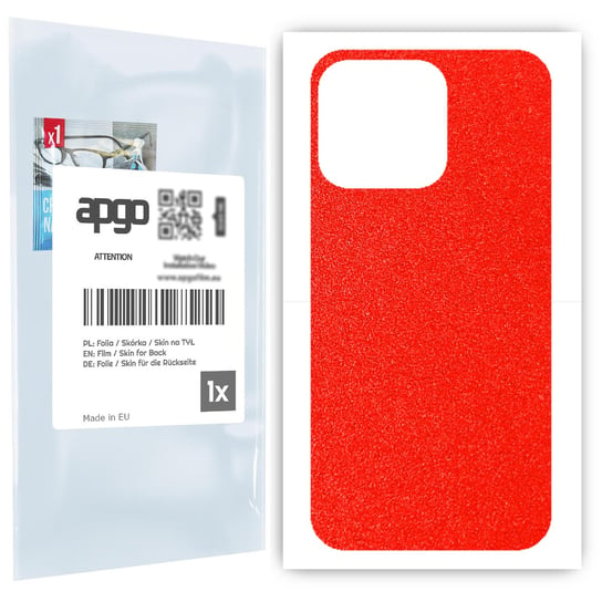 Folia naklejka skórka strukturalna na TYŁ do Apple iPhone 13 Pro -  Czerwony Pastel Matowy Chropowaty Baranek - apgo SKINS apgo