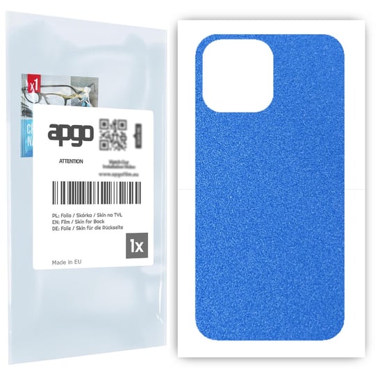 Folia naklejka skórka strukturalna na TYŁ do Apple iPhone 13 Pro Max -  Niebieski Pastel Matowy Chropowaty Baranek - apgo SKINS apgo