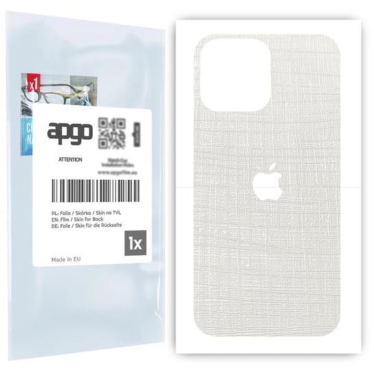 Folia naklejka skórka strukturalna na TYŁ do Apple iPhone 13 Pro Max -  Tkanina Biała - apgo SKINS apgo