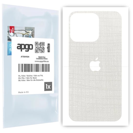 Folia naklejka skórka strukturalna na TYŁ do Apple iPhone 13 Pro -  Tkanina Biała - apgo SKINS apgo
