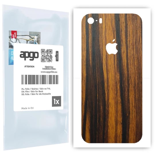 Folia naklejka skórka strukturalna na TYŁ do Apple iPhone 5s -  Drewno Tygrysie - apgo SKINS apgo