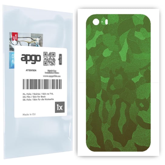 Folia naklejka skórka strukturalna na TYŁ do Apple iPhone 5s -  Moro | Camo Zielony - apgo SKINS apgo