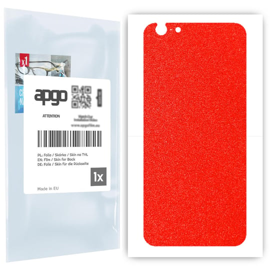 Folia naklejka skórka strukturalna na TYŁ do Apple iPhone 6 -  Czerwony Pastel Matowy Chropowaty Baranek - apgo SKINS apgo