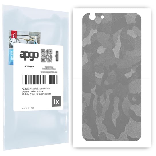 Folia naklejka skórka strukturalna na TYŁ do Apple iPhone 6 -  Moro | Camo Srebrny - apgo SKINS apgo