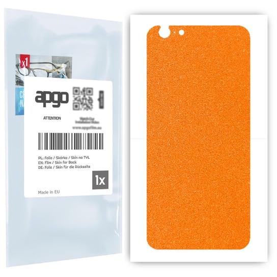 Folia naklejka skórka strukturalna na TYŁ do Apple iPhone 6s -  Pomarańczowy Pastel Matowy Chropowaty Baranek - apgo SKINS apgo