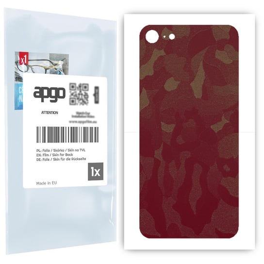 Folia naklejka skórka strukturalna na TYŁ do Apple iPhone 7 -  Moro | Camo Bordowy - apgo SKINS apgo