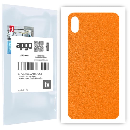Folia naklejka skórka strukturalna na TYŁ do Apple iPhone XS Max -  Pomarańczowy Pastel Matowy Chropowaty Baranek - apgo SKINS apgo