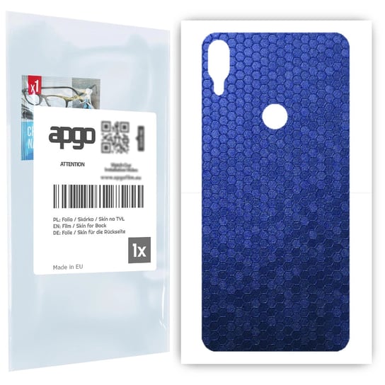 Folia naklejka skórka strukturalna na TYŁ do Asus Zenfone Max Pro (M1) ZB601KL/ZB602K -  Plaster Miodu Niebieski - apgo SKINS apgo