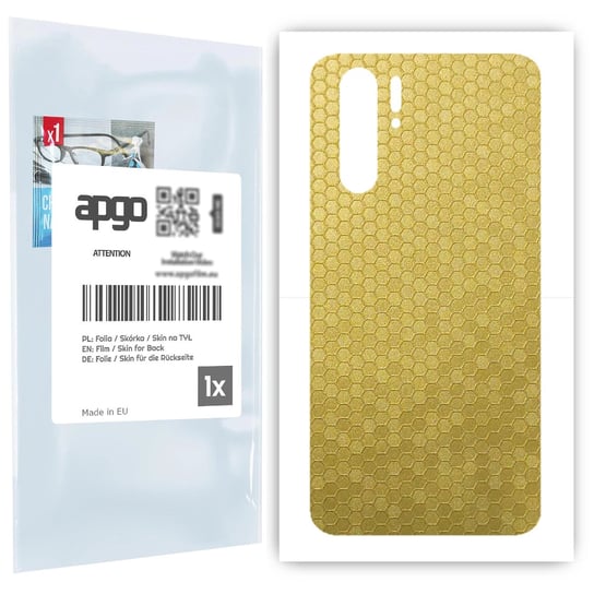 Folia naklejka skórka strukturalna na TYŁ do Huawei P30 Pro New Edition -  Plaster Miodu Złoty - apgo SKINS apgo