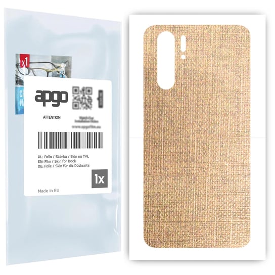 Folia naklejka skórka strukturalna na TYŁ do Huawei P30 Pro New Edition -  Tkanina Denim Beżowy - apgo SKINS apgo