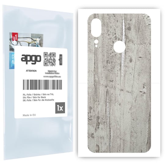 Folia naklejka skórka strukturalna na TYŁ do Motorola Moto E6 Plus -  Beton Srebrne Paski - apgo SKINS apgo