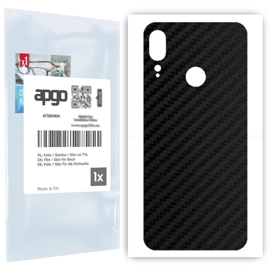 Folia naklejka skórka strukturalna na TYŁ do Motorola Moto E6 Plus - Carbon - apgo SKINS apgo