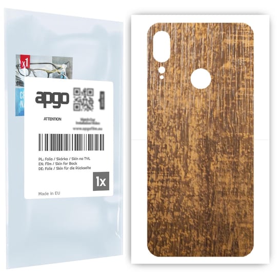 Folia naklejka skórka strukturalna na TYŁ do Motorola Moto E6 Plus -  Drewno Dąb Stary - apgo SKINS apgo