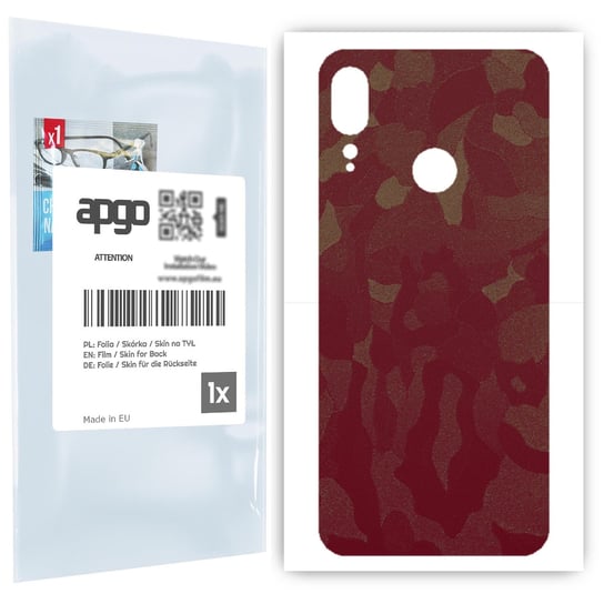 Folia naklejka skórka strukturalna na TYŁ do Motorola Moto E6 Plus -  Moro | Camo Bordowy - apgo SKINS apgo