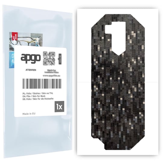 Folia naklejka skórka strukturalna na TYŁ do myPhone HAMMER Iron 3 LTE -  Carbon Pixel Czarny - apgo SKINS apgo