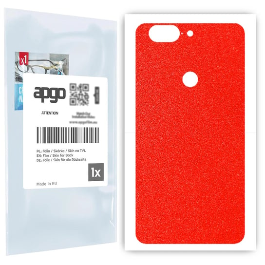 Folia naklejka skórka strukturalna na TYŁ do OnePlus 5T -  Czerwony Pastel Matowy Chropowaty Baranek - apgo SKINS apgo